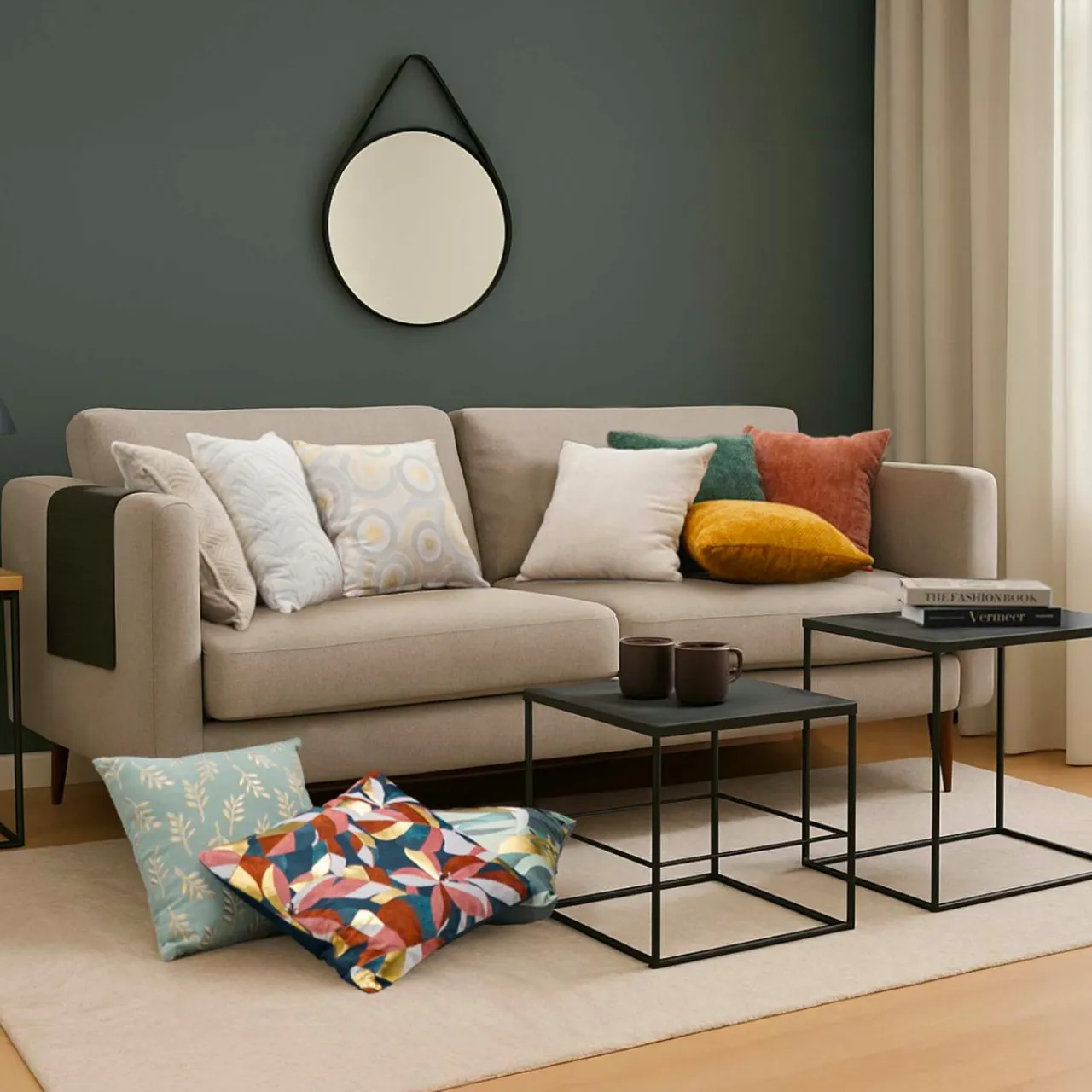 douceur d'intu017drieur Housse de coussin carrée polycoton (40 x 40 cm) Ilies Ecru Sale