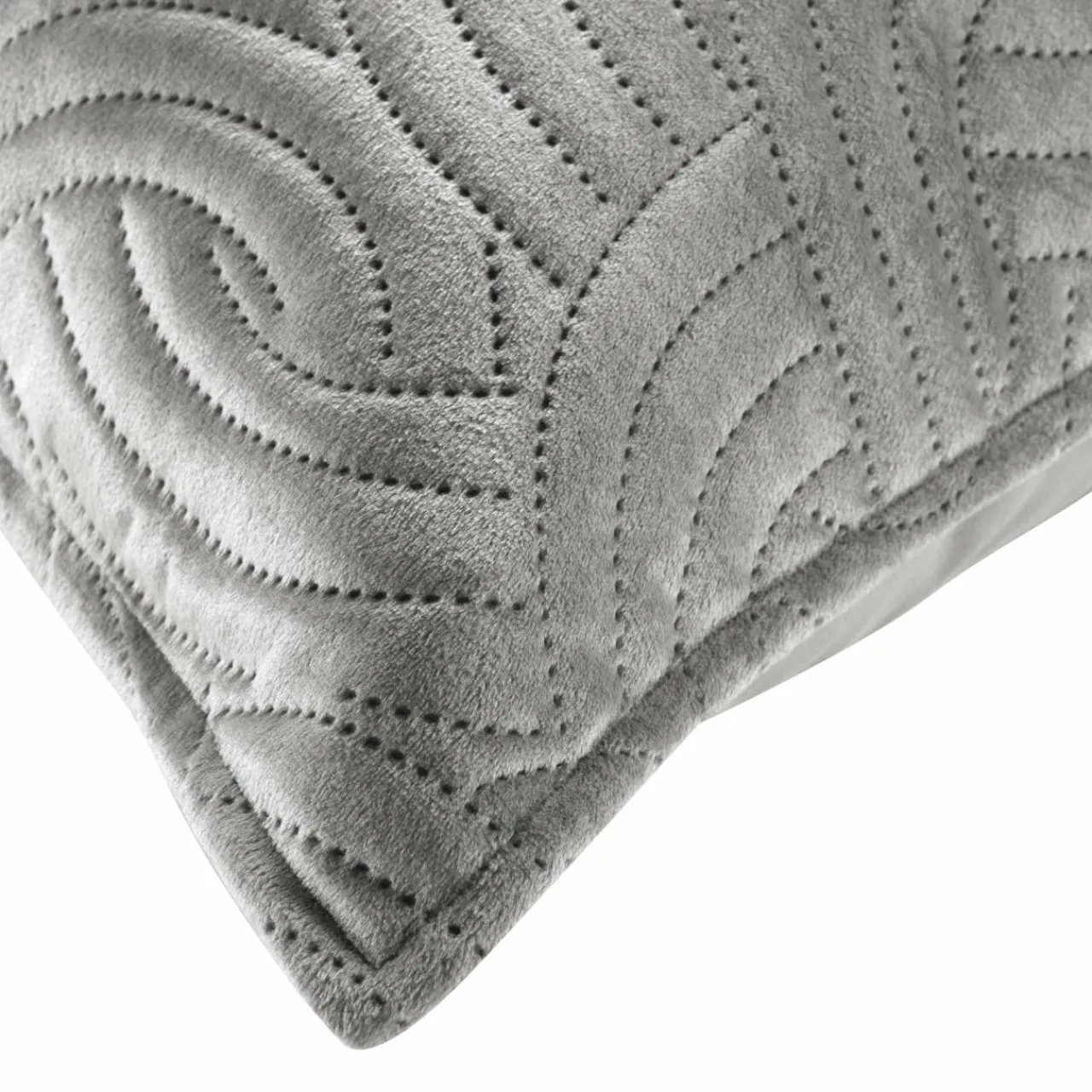 DOUCEUR D'INTERIEUR Housse de coussin carrée velours (60 x 60 cm) Solange e Gris Sale