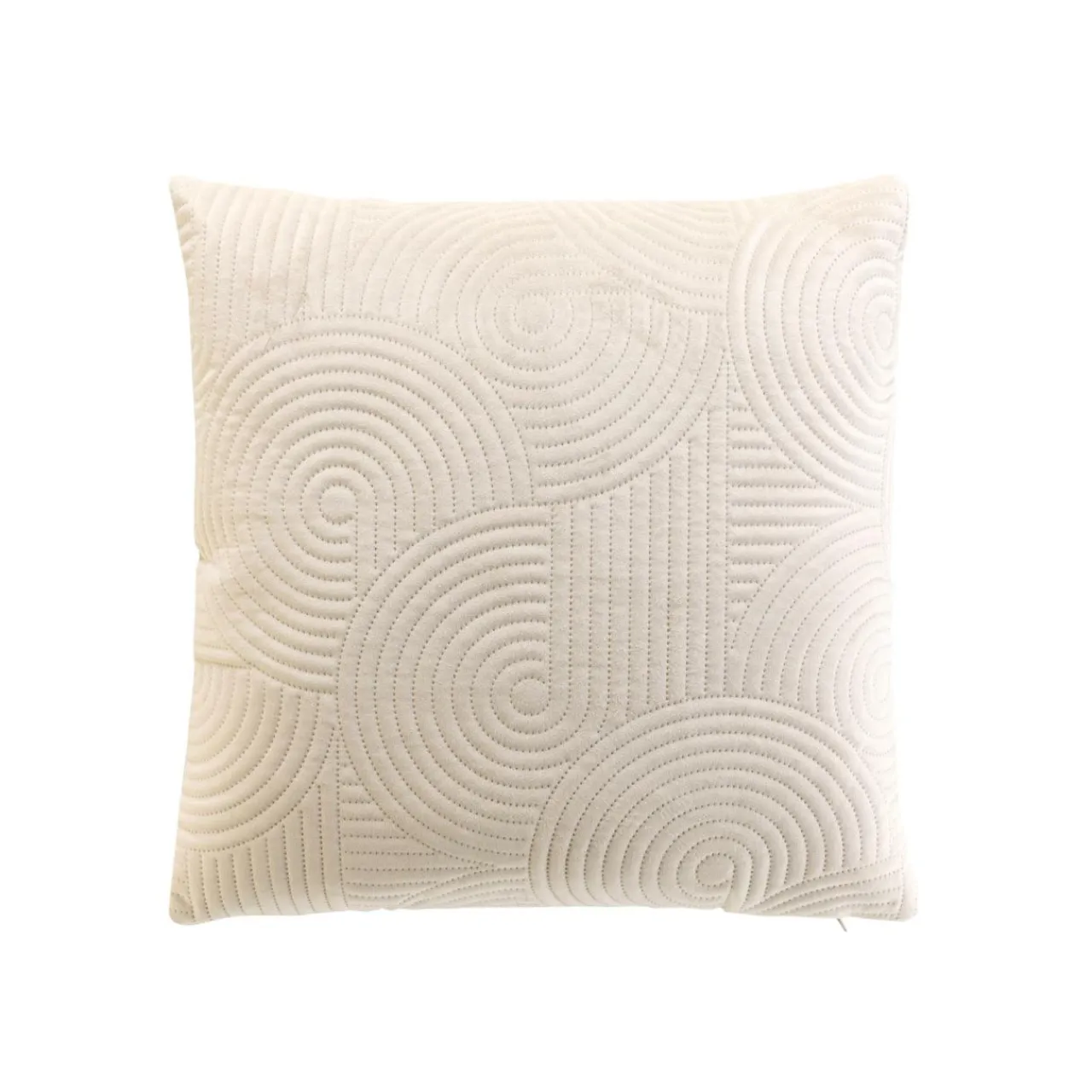 douceur d'intu017drieur Housse de coussin carrée velours (40 x 40 cm) Circles Ecru Online