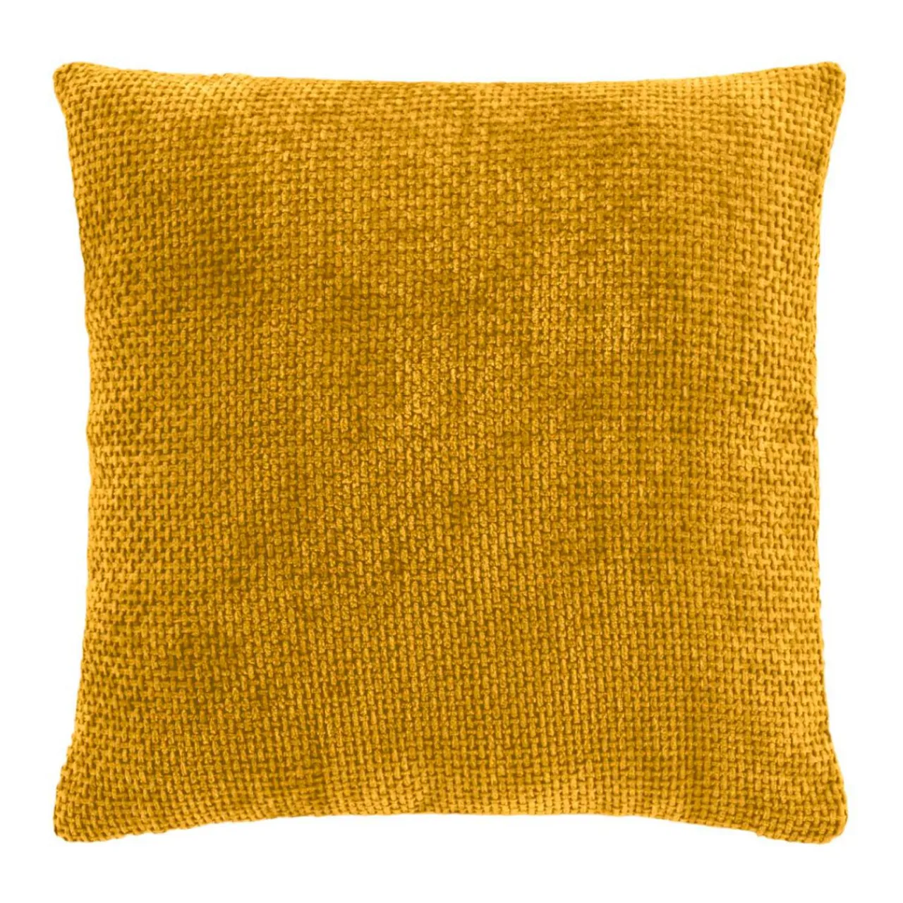 douceur d'intu017drieur Housse de coussin carrée velours chenille (40 x 40 cm) Leo Jaune ocre New