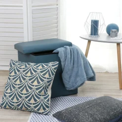 ATMOSPHERA Housse de coussin carrée (40 x 40 cm) Dory e Bleu Hot
