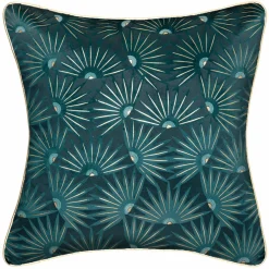 ATMOSPHERA Housse de coussin carrée (40 x 40 cm) Feel Bleu canard Sale