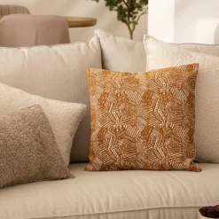 Atmosphera, cru017dateur d'intu017drieur Housse de coussin carrée (40 x 40 cm) Jeni Marron Sale