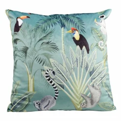 OSTARIA Housse de coussin carrée (40 x 40 cm) Jungle e Bleu Online