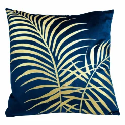 OSTARIA Housse de coussin carrée (40 x 40 cm) Palm e Bleu Best