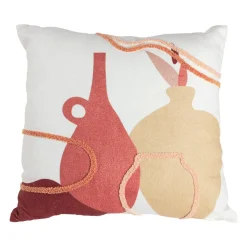 OSTARIA Housse de coussin carrée (40 x 40 cm) Pot Multicolore