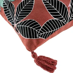 DOUCEUR D'INTERIEUR Housse de coussin coton pompons (40 x 40 cm) Wallis Rose Outlet