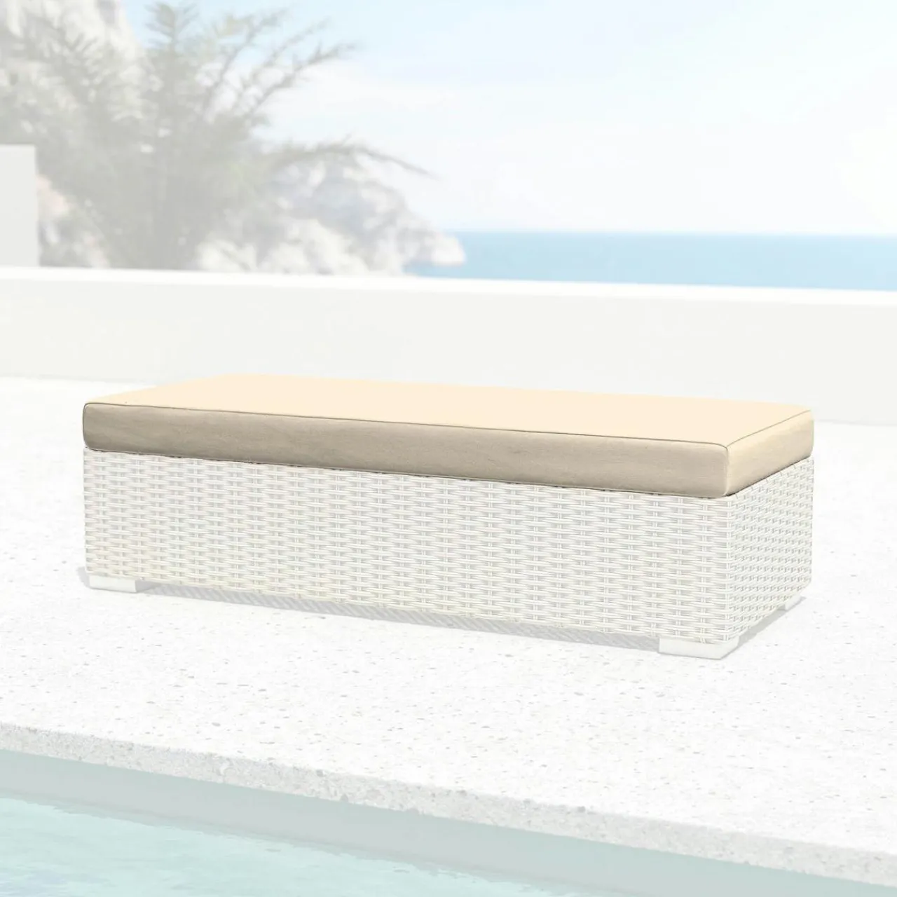 MOBELLIA Housse de coussin de remplacement pour Banquette 2 places Palma Beige Best