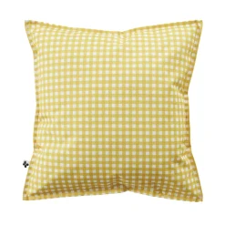 EMINZA Housse de coussin extérieur carrée (45 x 45 cm) Vickie Jaune Vichy jaune Sale