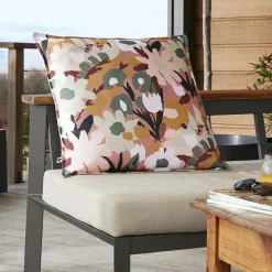 L'effet papillon Housse de coussin extérieur carrée (60 x 60 cm) Léane Multicolore Discount