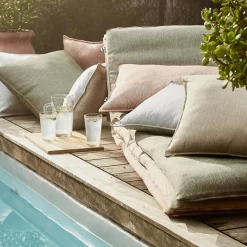 L'effet papillon Housse de coussin pour bain de soleil (190 x 70 cm) Naia Vert nenuphar Vert mousse Sale