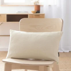 EMINZA Housse de coussin rectangulaire coton tissé (30 x 50 cm) Léa pampa Beige Hot