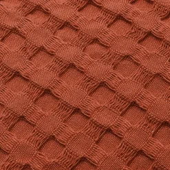 EMINZA Housse de coussin rectangulaire coton nid d'abeille (30 x 50 cm) Maya Terracotta