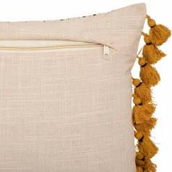 ATMOSPHERA Housse de coussin rectangulaire coton (30 x 50 cm) Amady Jaune ocre Discount