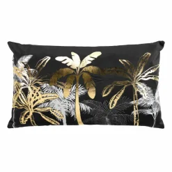 DOUCEUR D'INTERIEUR Housse de coussin rectangulaire velours (30 x 50 cm) Feanor e Noir New