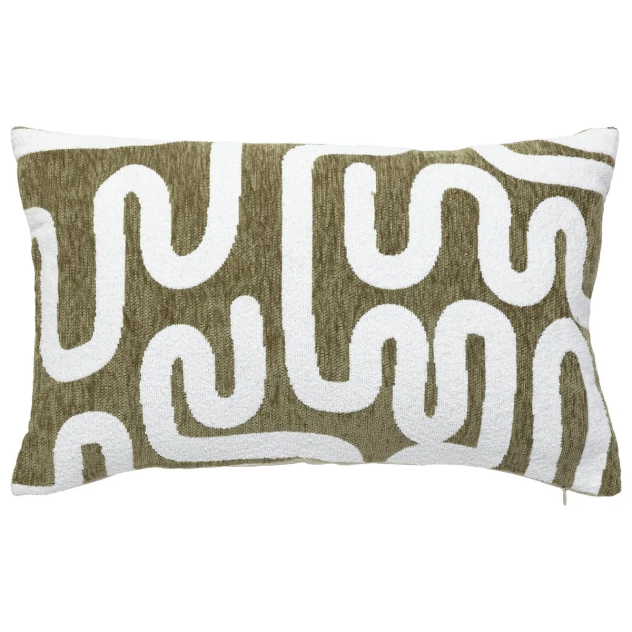 Atmosphera, cru017dateur d'intu017drieur Housse de coussin rectangulaire (30 x 50 cm) Jeni Vert kaki