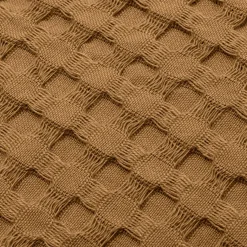 EMINZA Housse de coussin rectangulaire coton nid d'abeille (30 x 50 cm) Maya Camel Hot
