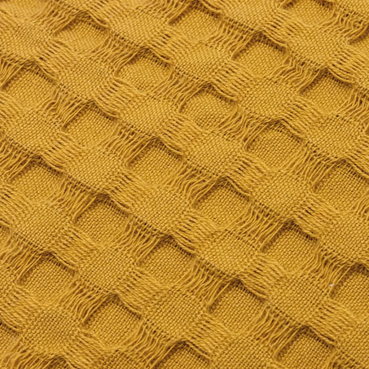 EMINZA Housse de coussin rectangulaire coton nid d'abeille (30 x 50 cm) Maya Jaune safran