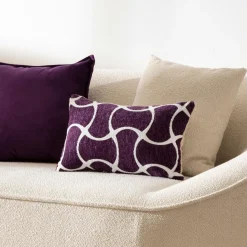 Atmosphera, cru017dateur d'intu017drieur Housse de coussin rectangulaire (30 x 50 cm) Jeni Violet Sale