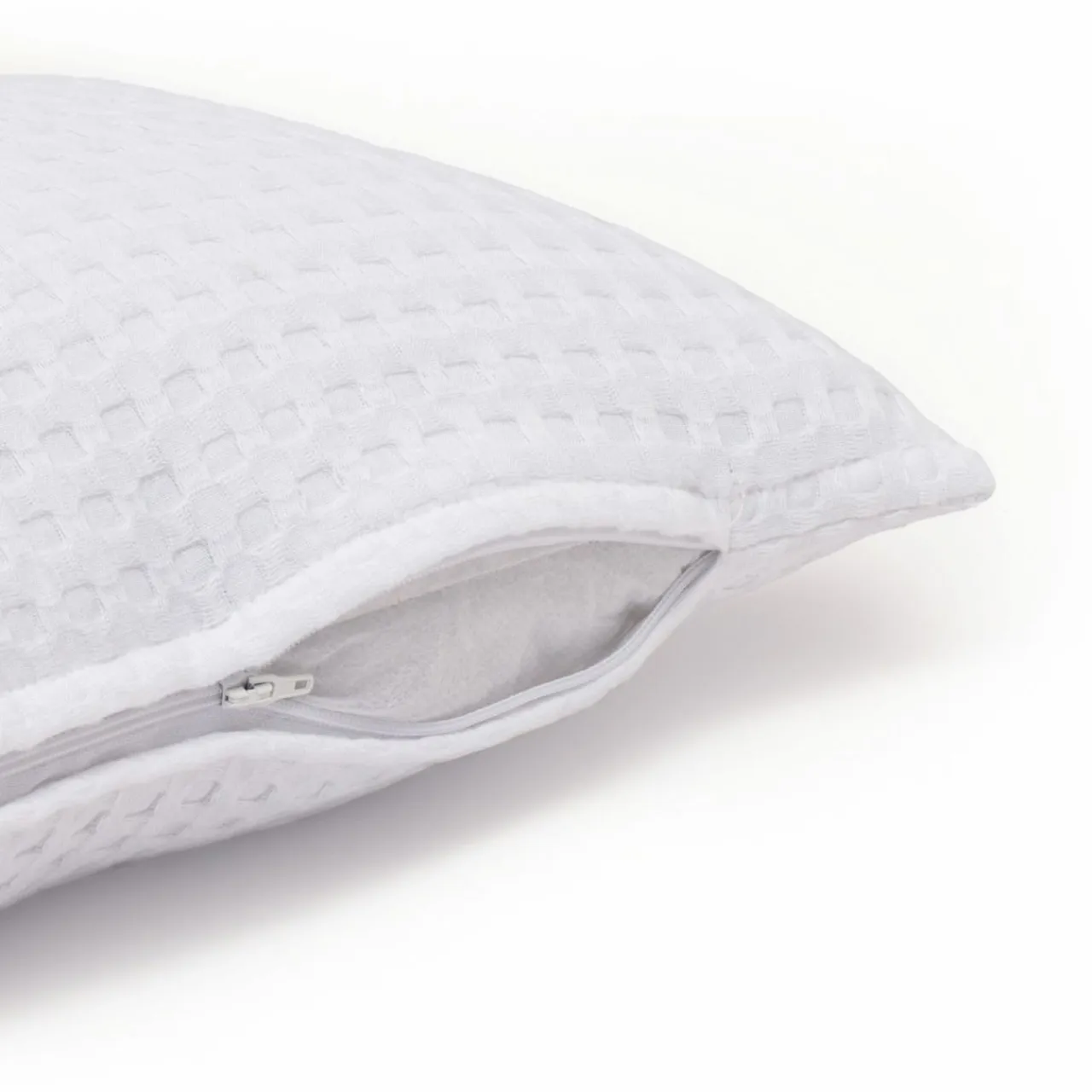 EMINZA Housse de coussin rectangulaire coton nid d'abeille (30 x 50 cm) Maya he Blanc