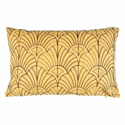 OSTARIA Housse de coussin rectangulaire velours (30 x 50 cm) Coquillage Jaune Clearance