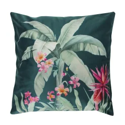 DOUCEUR D'INTERIEUR Housse de coussin velours (40 x 40 cm) Paolina Bleu canard Outlet