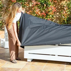 MOBELLIA Housse de protection Imperméable pour Salon de jardin (250 x 250 cm) Gris Hot