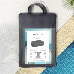 MOBELLIA Housse de protection imperméable pour Canapé 3 places (221 x 86 cm) Monte Carlo Gris Anthracite Outlet
