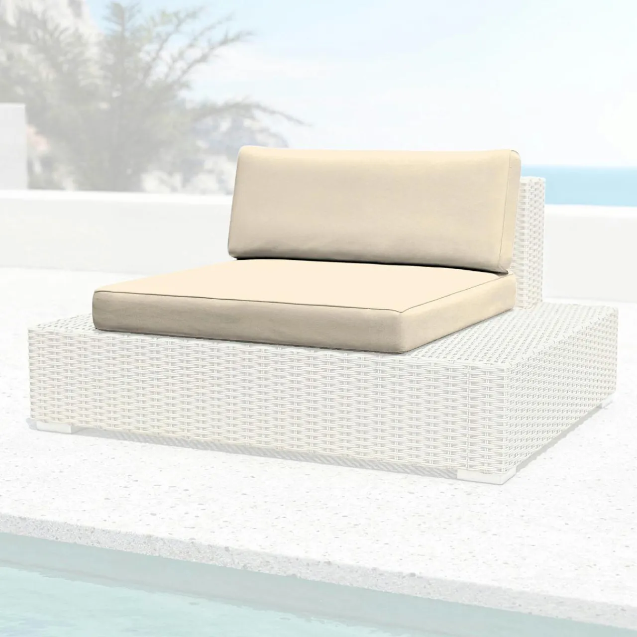 MOBELLIA Housses de coussin de remplacement pour Fauteuil Palma Beige Clearance