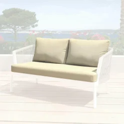 MOBELLIA Housses de coussin de remplacement pour Canapé 2 places Amalfi Beige