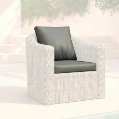 MOBELLIA Housses de coussin de remplacement pour Fauteuil Calvi Gris foncé Discount