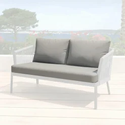 MOBELLIA Housses de coussin de remplacement pour Canapé 2 places Amalfi Gris Anthracite Clearance