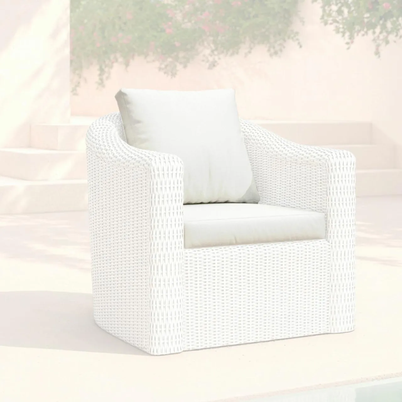 MOBELLIA Housses de coussin de remplacement pour Fauteuil Calvi Blanc Clearance