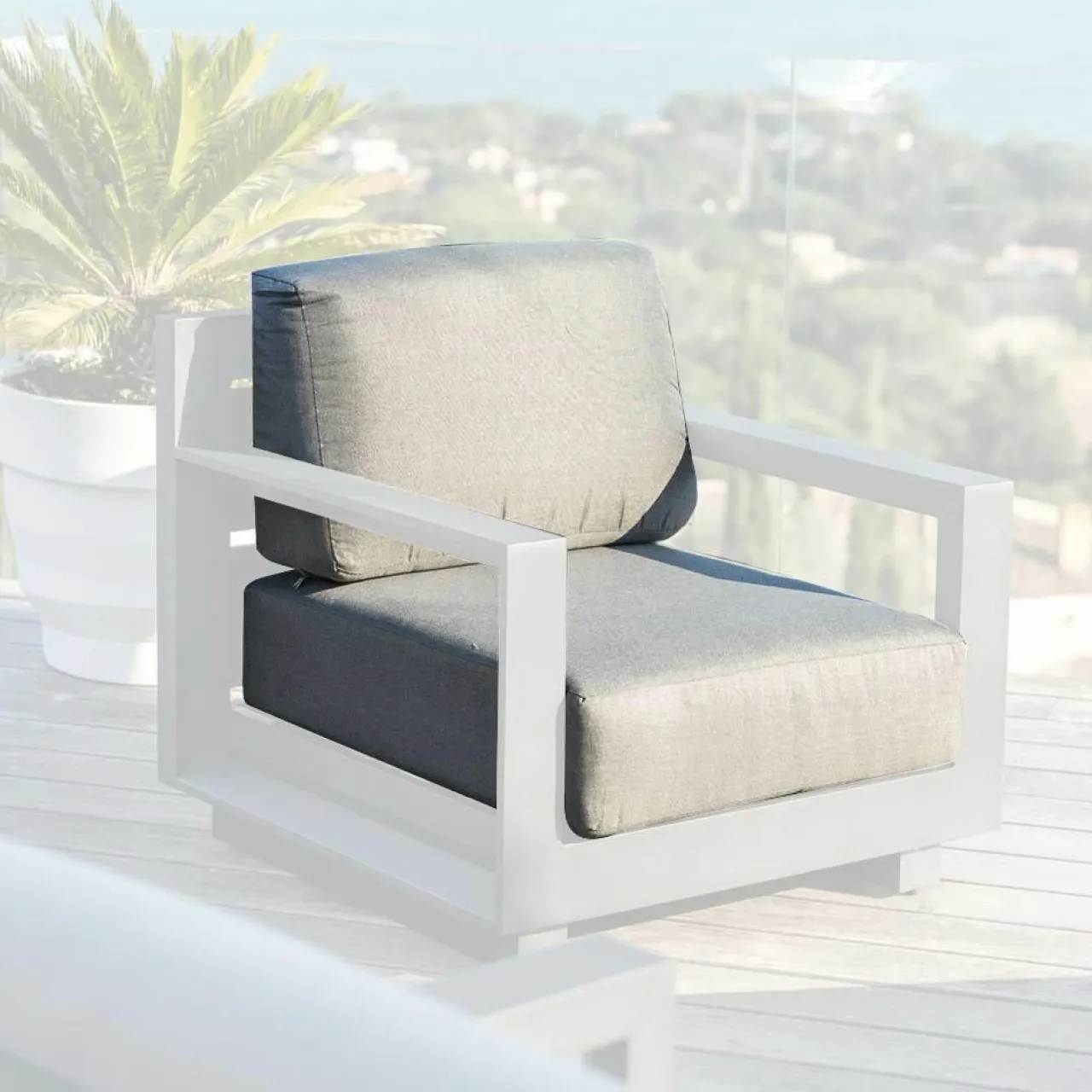 MOBELLIA Housses de coussin de remplacement pour Fauteuil Elba Gris Anthracite Best