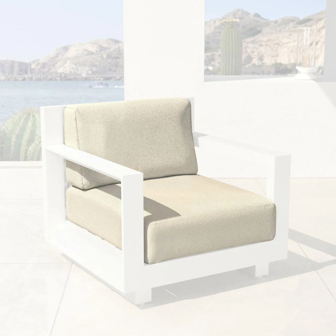 MOBELLIA Housses de coussin de remplacement pour Fauteuil Elba Beige Outlet