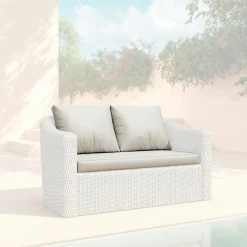 MOBELLIA Housses de coussin de remplacement pour Canapé 2 places Calvi Gris clair Online