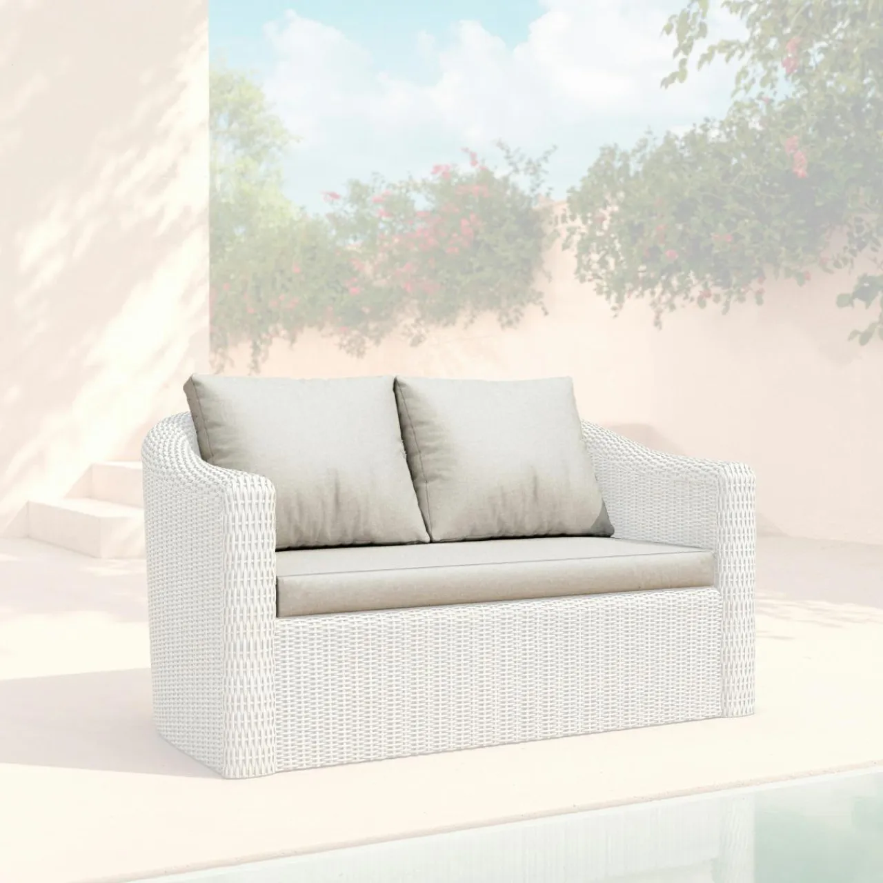 MOBELLIA Housses de coussin de remplacement pour Canapé 2 places Calvi Gris clair Online