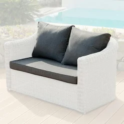 MOBELLIA Housses de coussin de remplacement pour Canapé 2 places Calvi Gris foncé Online
