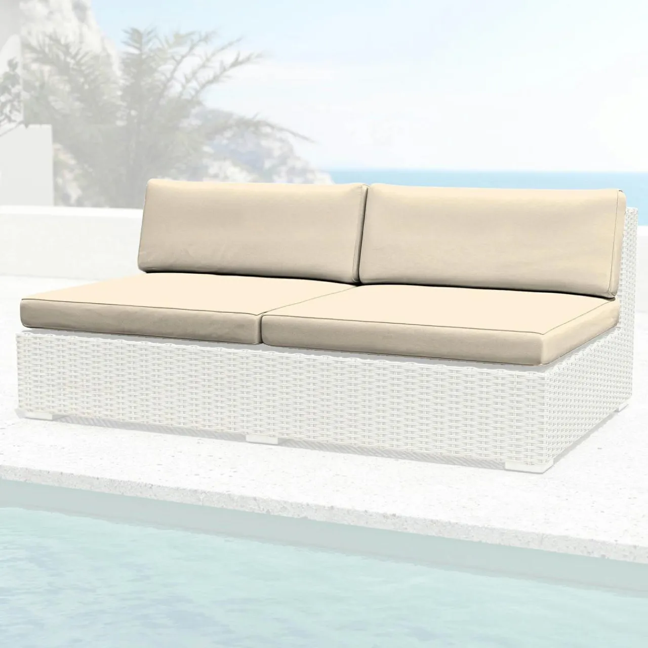 MOBELLIA Housses de coussin de remplacement pour Chauffeuse 2 places Palma Beige Online