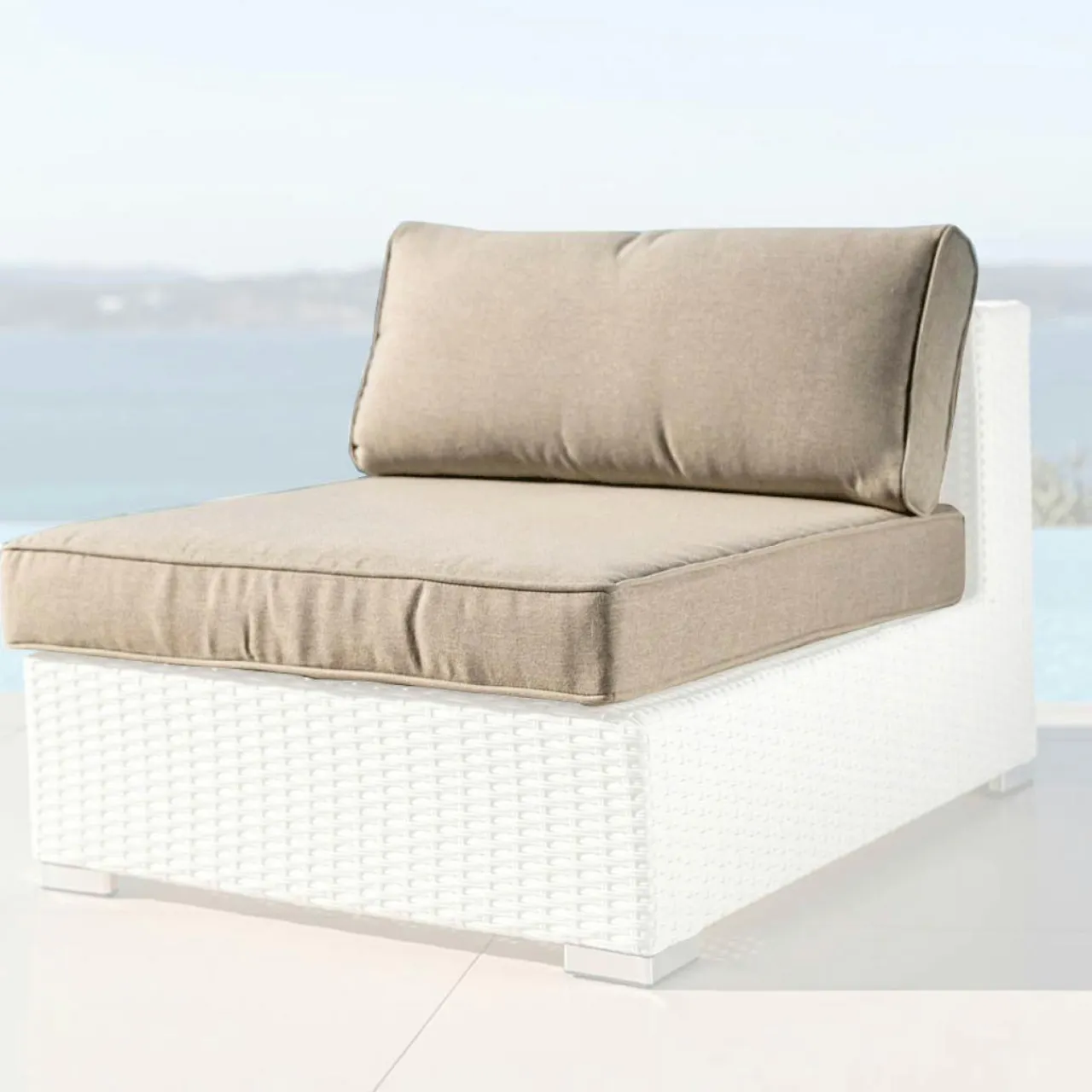 MOBELLIA Housses de coussin de remplacement pour Chauffeuse Palma Taupe Best