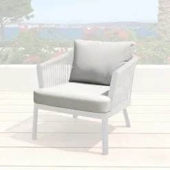 MOBELLIA Housses de coussin de remplacement pour Fauteuil Amalfi Gris clair New