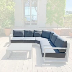 MOBELLIA Housses de coussin de remplacement pour salon de jardin d'angle Elba Gris Anthracite Sale