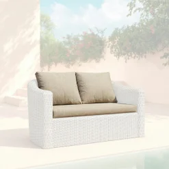 MOBELLIA Housses de coussin de remplacement pour Canapé 2 places Calvi Taupe Sale