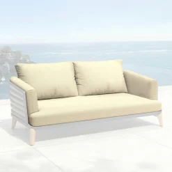 MOBELLIA Housses de coussin de remplacement pour Canapé 2 places Monte Carlo Beige Best