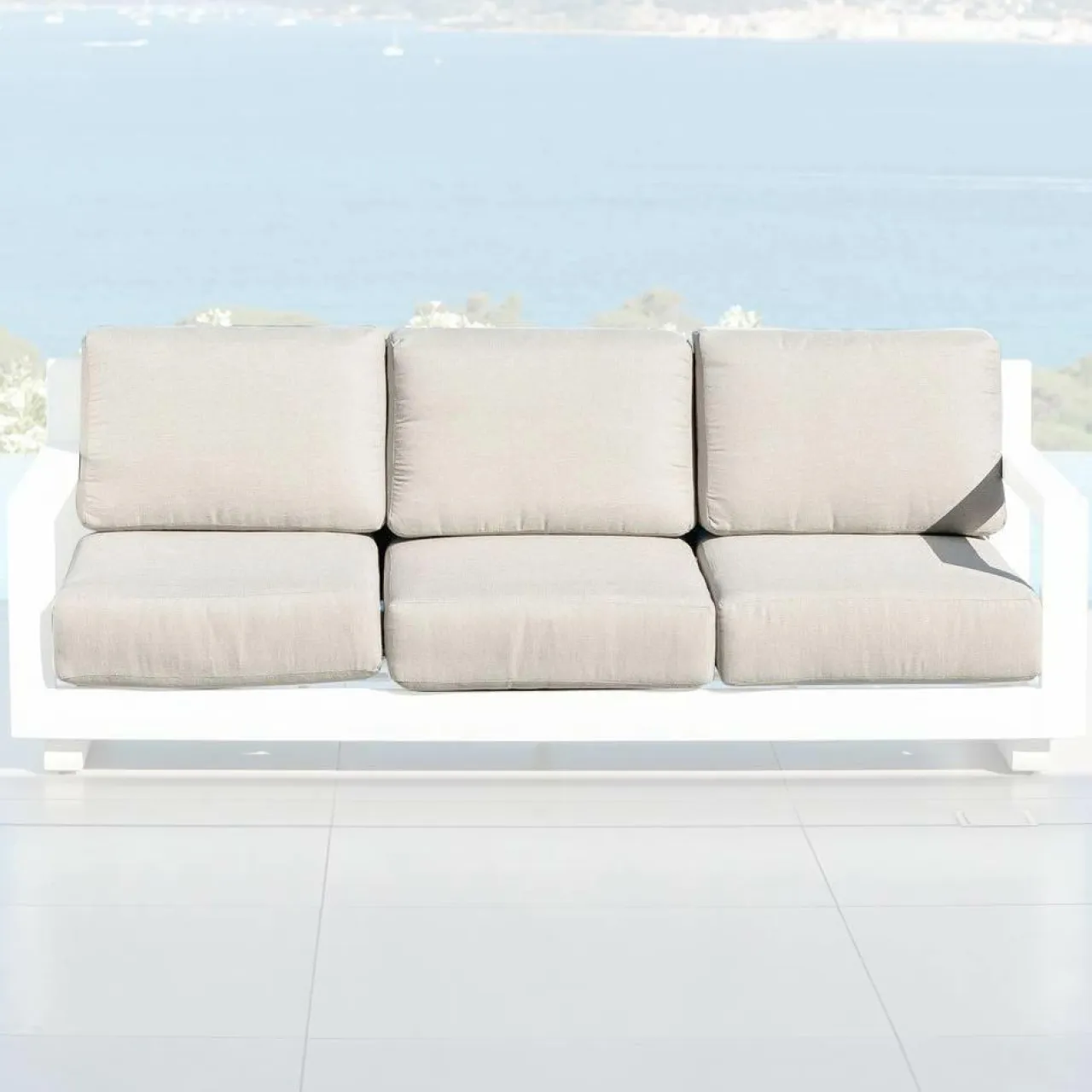 MOBELLIA Housses de coussin de remplacement pour Canapé 3 places Elba Taupe Best