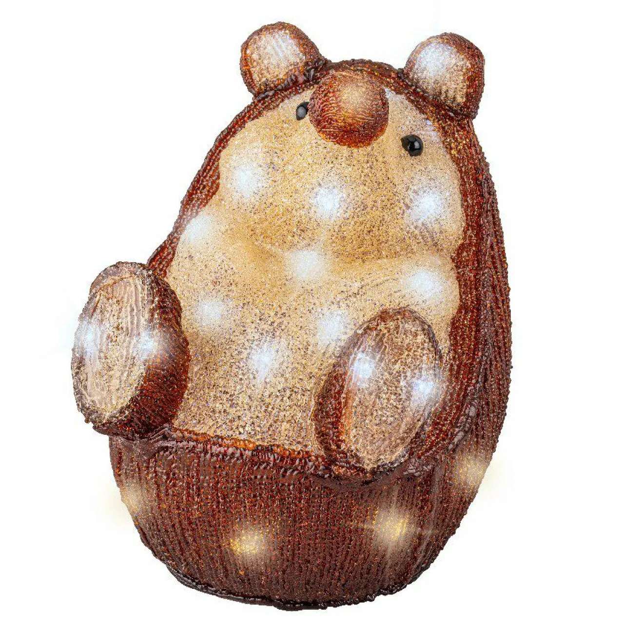 EMINZA Hérisson lumineux à piles 30 LED (H24 cm) Twiggy Blanc froid Discount