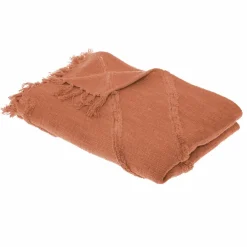 ATMOSPHERA Jeté de canapé coton (130 x 180 cm) Inca Terracotta Discount