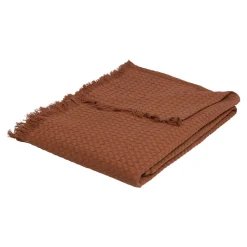 ATMOSPHERA Jeté de lit coton (130 x 180 cm) Widdy Terracotta New