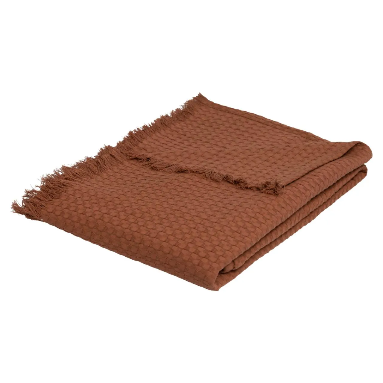 ATMOSPHERA Jeté de lit coton (130 x 180 cm) Widdy Terracotta New