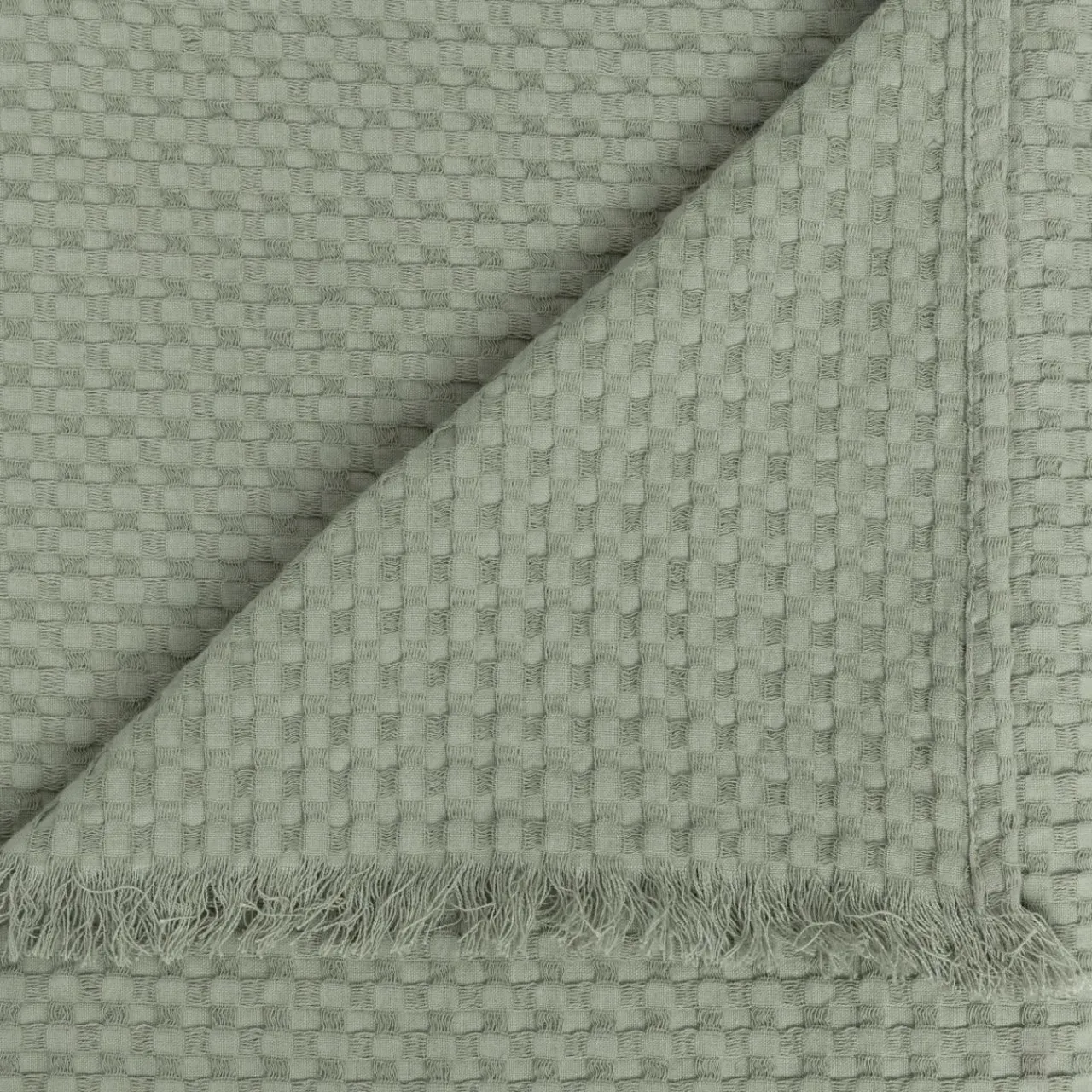 ATMOSPHERA Jeté de lit coton (130 x 180 cm) Widdy céladon Vert New